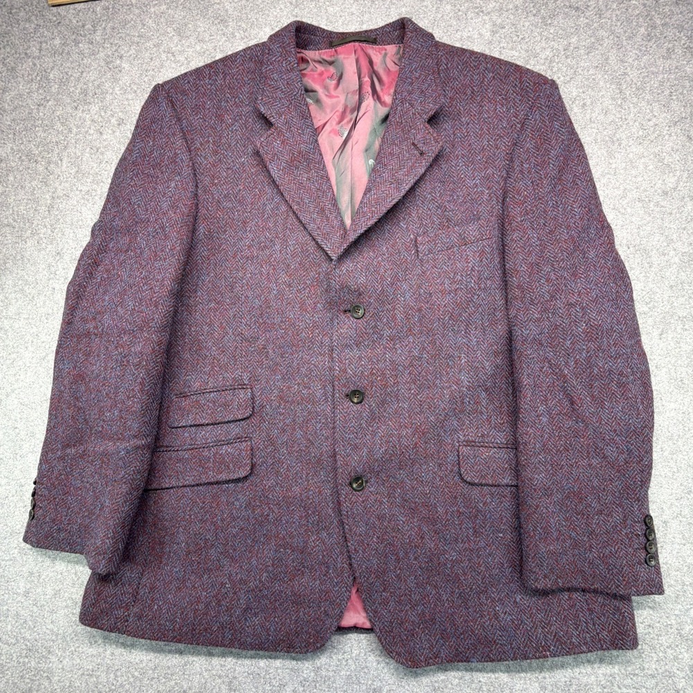 Peter Christian Harris Tweed Wool Blazer And Vest Mens 50R Herringbone